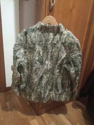 CAZADORA ABRIGO ASTRACAN GRIS NEGOCIABLE