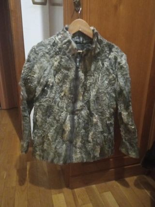 CAZADORA ABRIGO ASTRACAN GRIS NEGOCIABLE