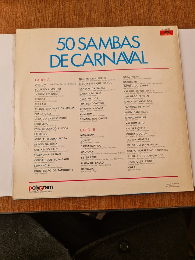 Disco vinil Samba 33 rpm