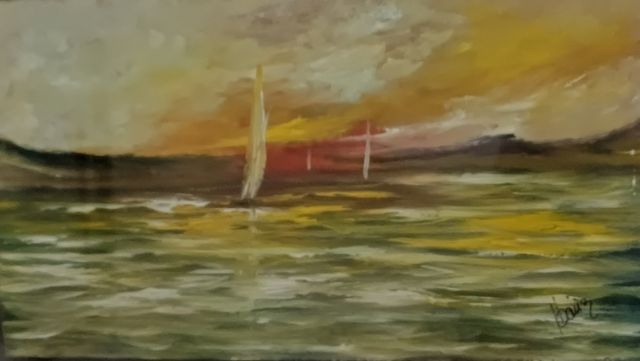 CUADROS (2) MARINAS EN TABLILLAS AUTOR IBÁÑEZ