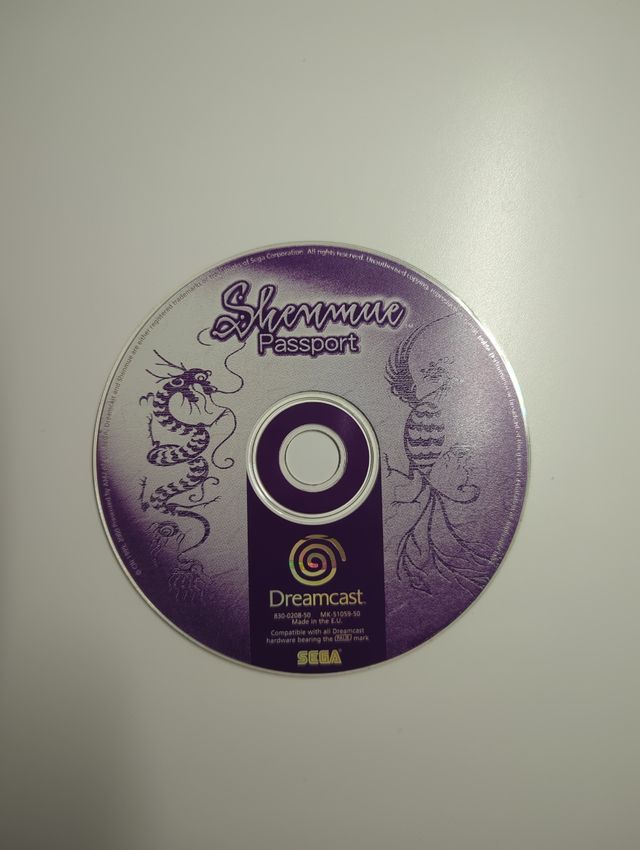 Disco CD Pasaporte Shenmue Dreamcast