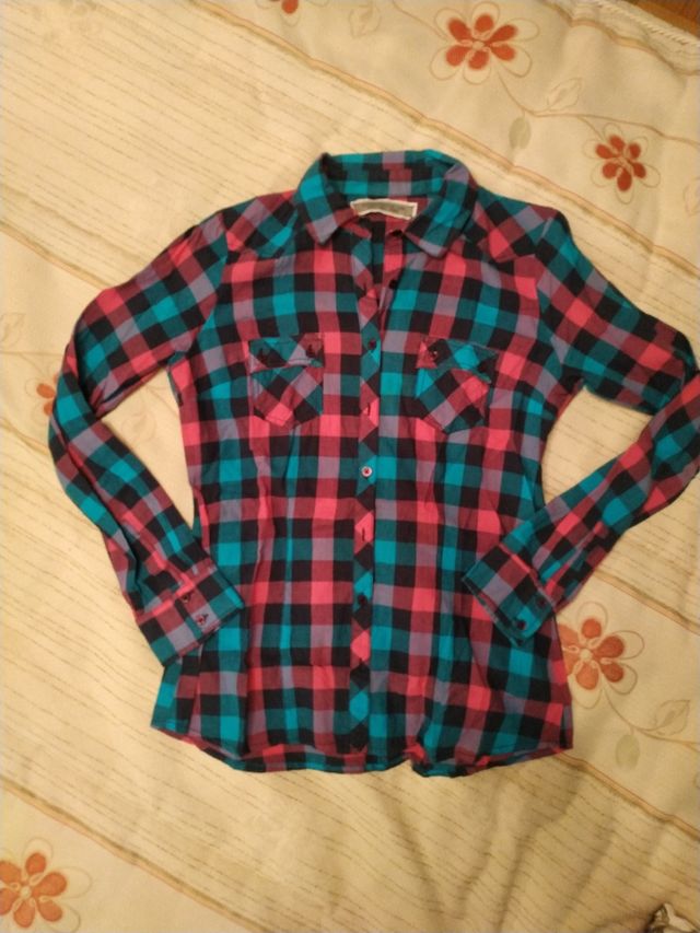 Camisa cuadros Stradivarius 
