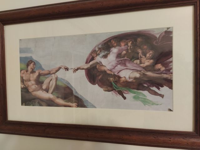 Pareja de cuadros con laminas de Capilla Sixtina