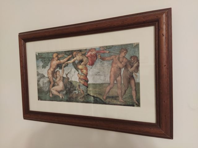 Pareja de cuadros con laminas de Capilla Sixtina