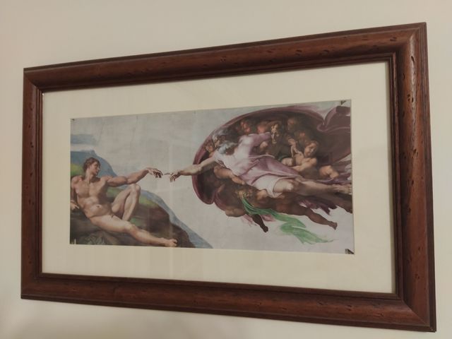 Pareja de cuadros con laminas de Capilla Sixtina