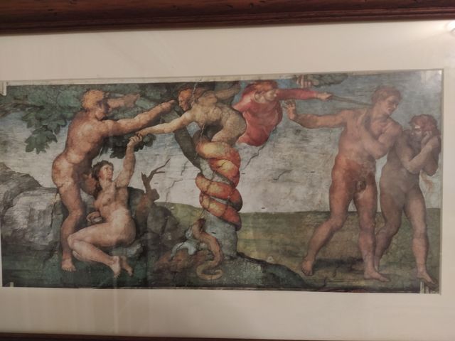 Pareja de cuadros con laminas de Capilla Sixtina