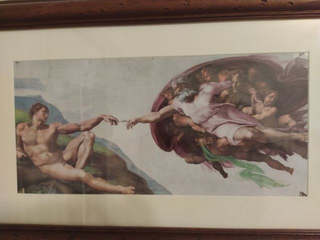 Pareja de cuadros con laminas de Capilla Sixtina