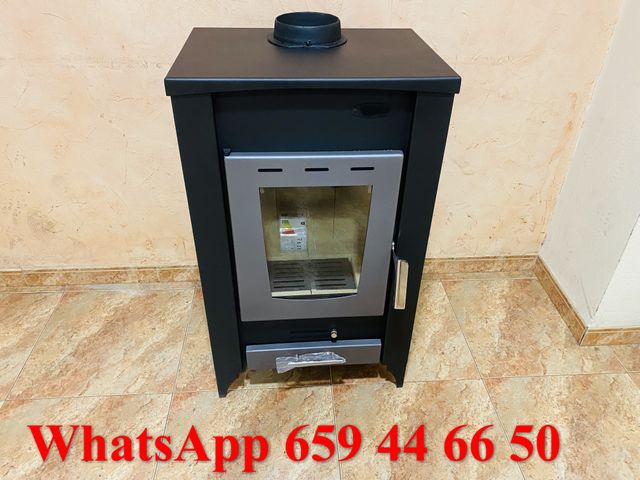 Estufa de leña con horno con reloj Temperatura