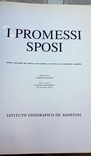 I PROMESSI SPOSI Manzoni Alessandro GEDEA  