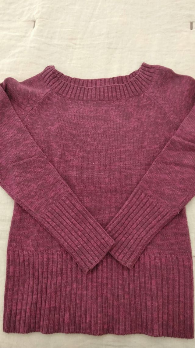 jersey de punto rosa jaspeado talla m