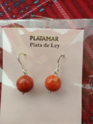 pendiente plata bolas