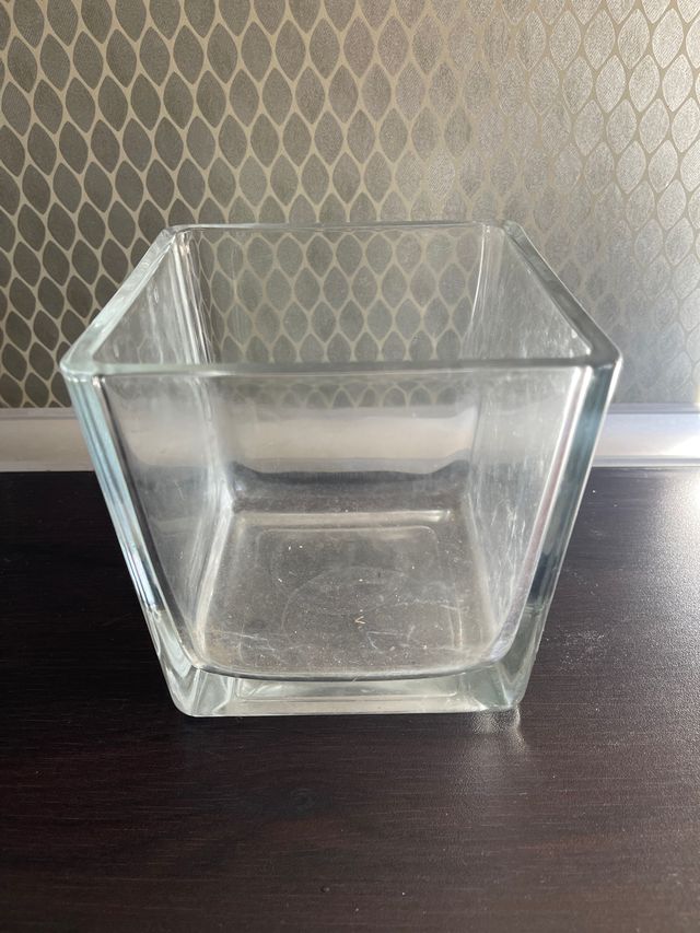 Jarrón Cristal cuadrado grosor 0.5 cm