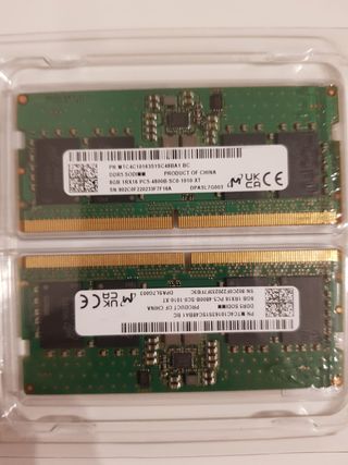 Memoria RAM DDR5 16Gb (2x8Gb) SODIMM 2022
