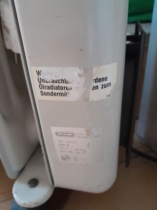calefactor Delonghi de aceite