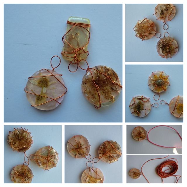 ciondoli in set da tre in resina epossidica bicomp