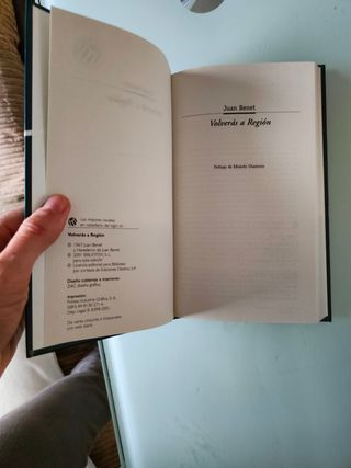 Libro Volverás a región Juan Benet