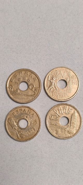 4 Monedas 25 pesetas 