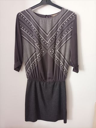 Vestido corto gris Sfera talla M