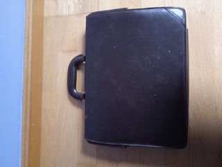 Cartera piel marrón gran capacidad