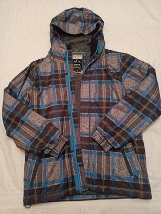 Chaqueta Rip Curl acolchada de cuadros, talla 14.