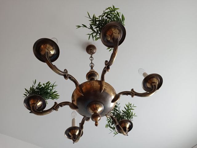 Lampara bronce y Leds