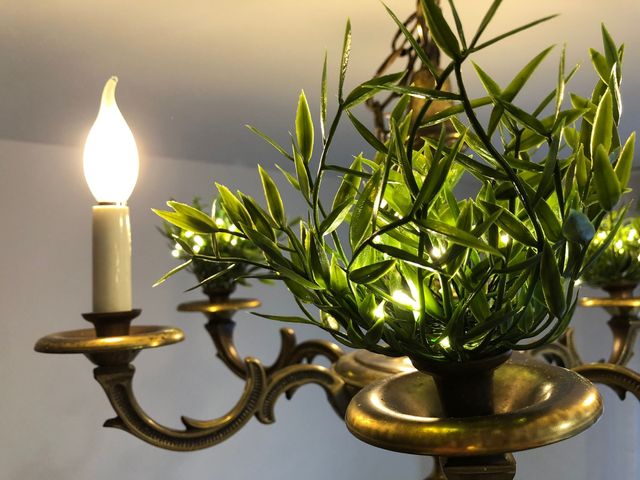 Lampara bronce y Leds