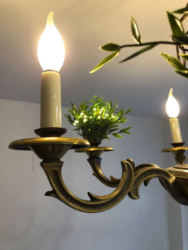 Lampara bronce y Leds