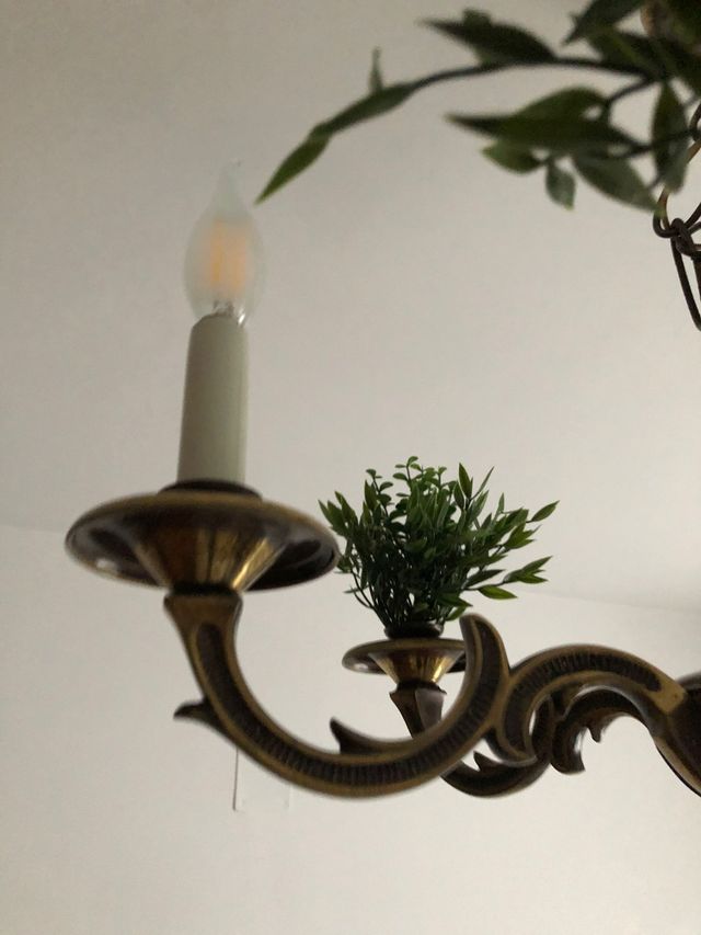 Lampara bronce y Leds