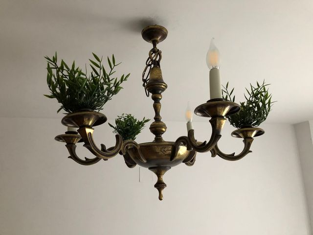 Lampara bronce y Leds