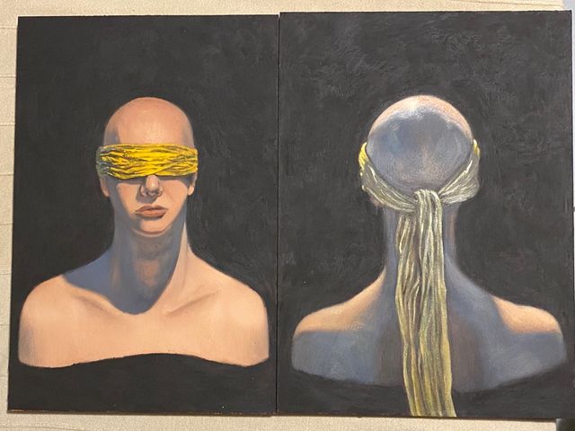 Quadro : pittura olio su tavola "modella dal vero"