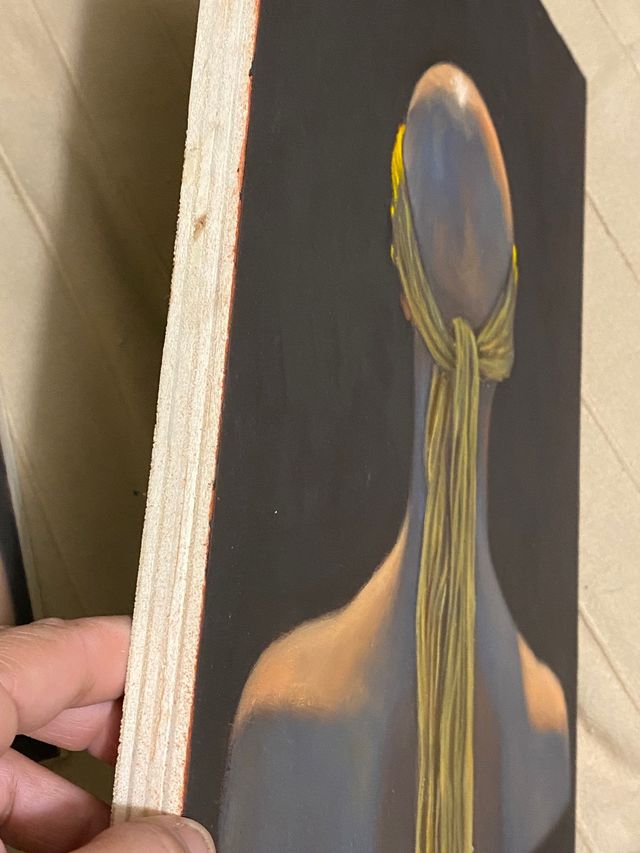 Quadro : pittura olio su tavola "modella dal vero"