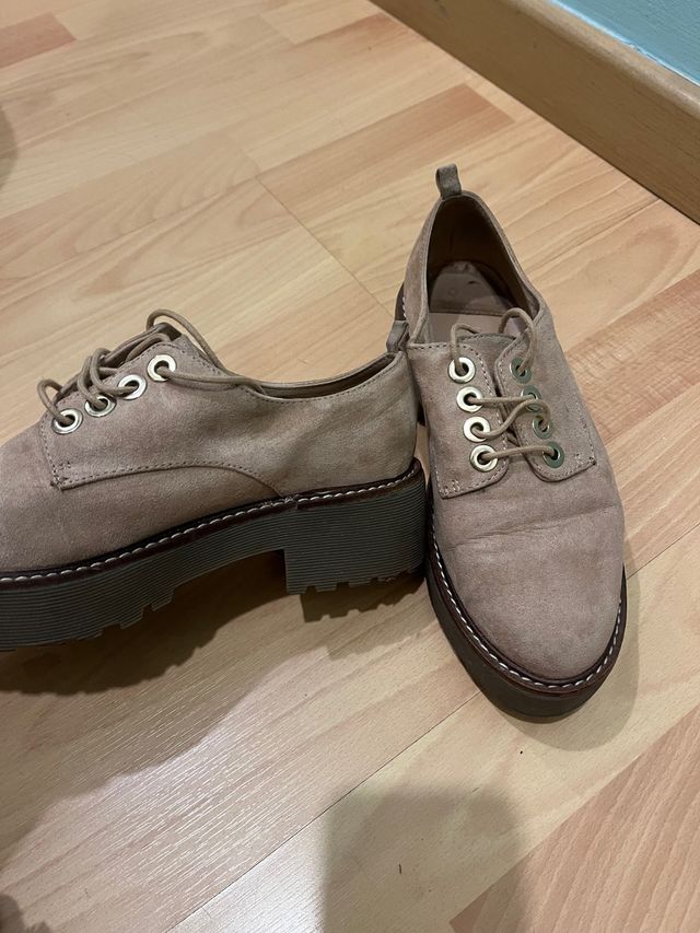 Zapatos rosas plataforma Oxford