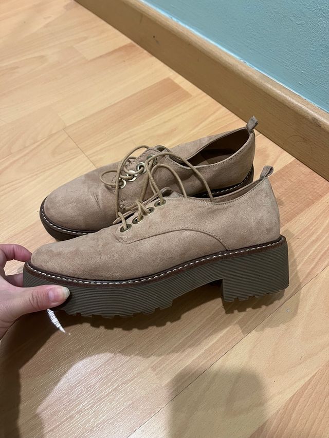 Zapatos rosas plataforma Oxford