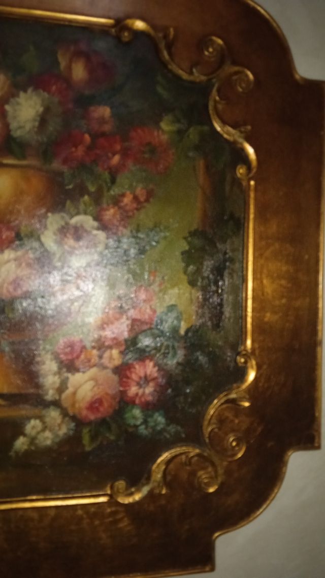 quadro classico dipinto a mano con fiorii. rilievo