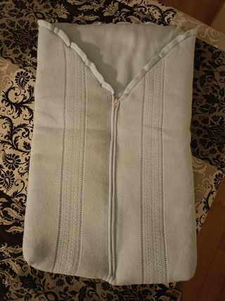 saco bebé invierno lana azul cielo