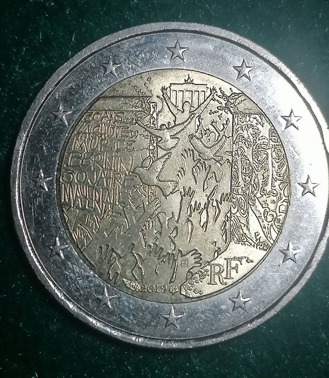 Moneda 2€ Francia 2019 Caída Muro Berlin