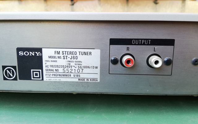 Tuner Sony ST-J60 radio FM stereo