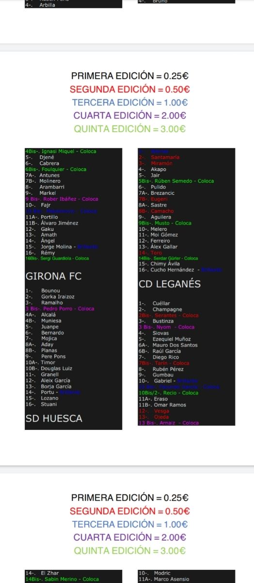 2018/19 Completa tu colección Liga Este