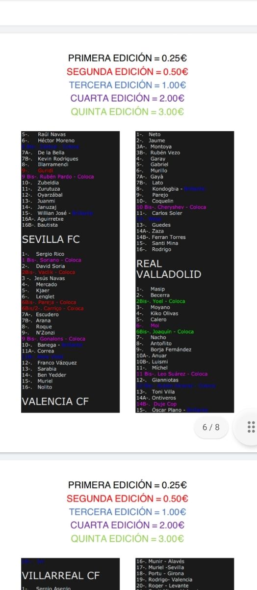 2018/19 Completa tu colección Liga Este