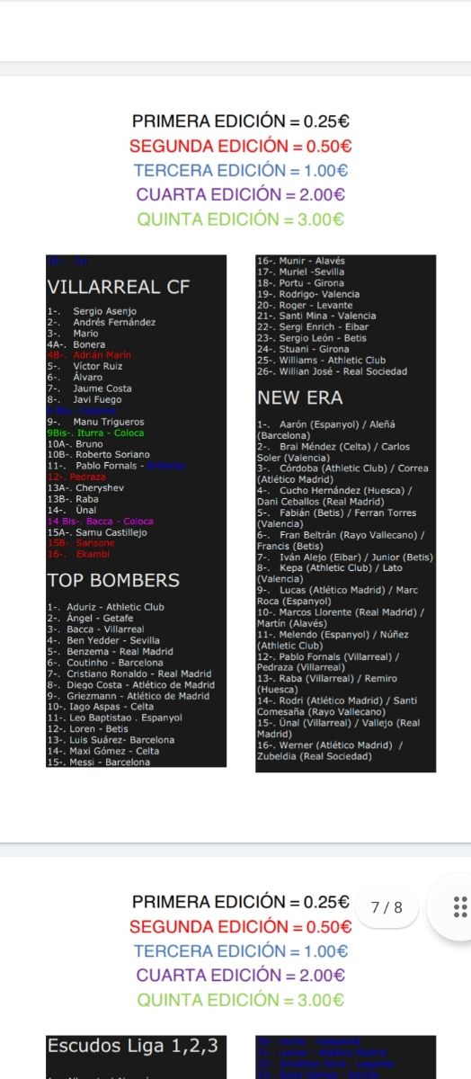 2018/19 Completa tu colección Liga Este