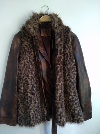 Chaqueta De Cuero Marrón.Como Nueva.