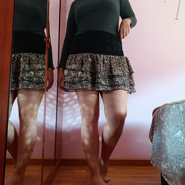 Falda Leopardo volantes