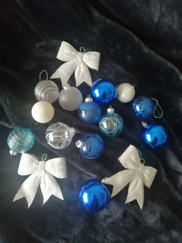 Decoración Navidad Azul y blanco.