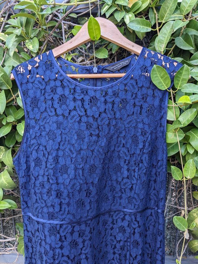 Vestido Azul Encaje (Talla 46)