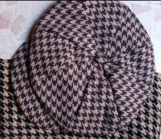 gorra de pata de gallo marrón. Unisex vintage