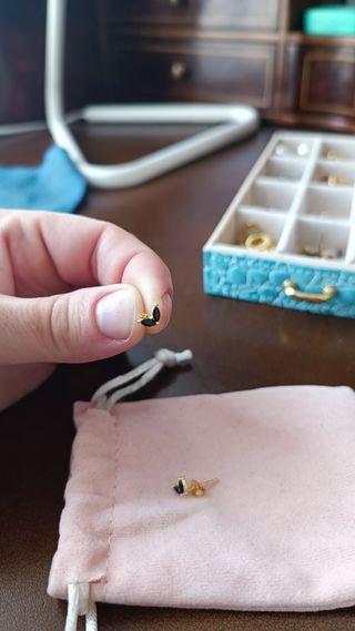 Pendientes de plata chapados en oro