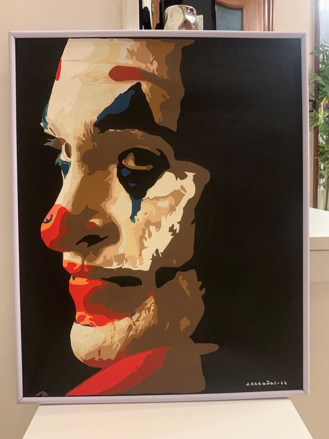 Cuadro del Joker pintado a mano