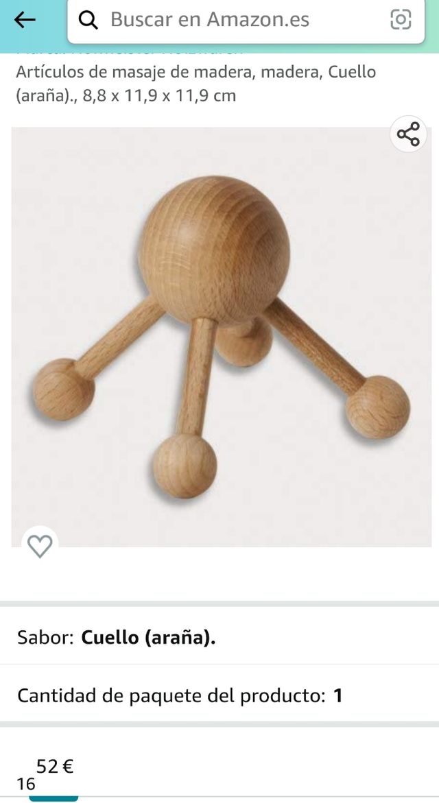 araña de masaje de madera. de venta en AMAZON 