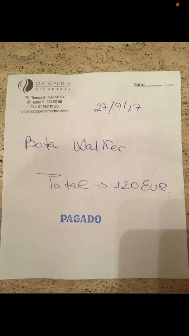 BOTA ORTOPEDICA WALKER SIN ESTRENAR