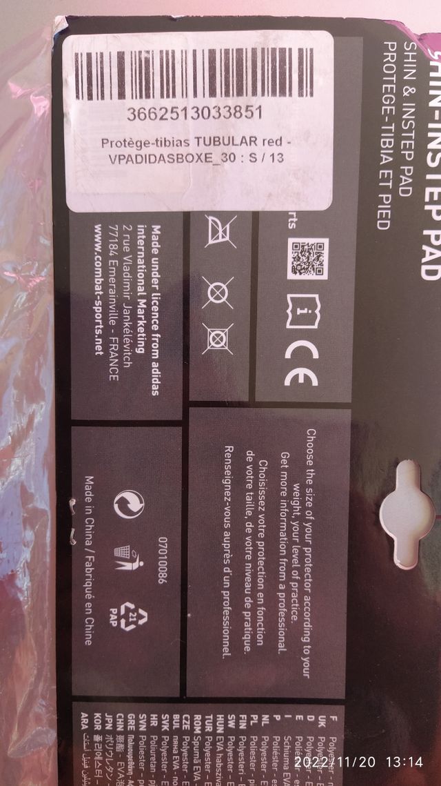 Espinilleras adulto fútbol 